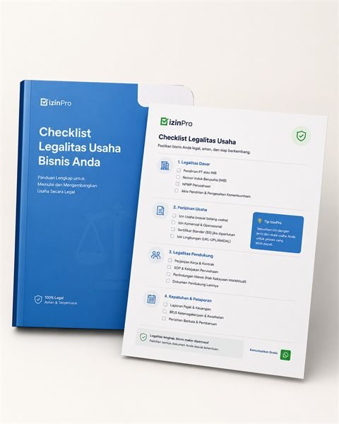 Mockup dokumen Checklist Legalitas Usaha dari IzinPro